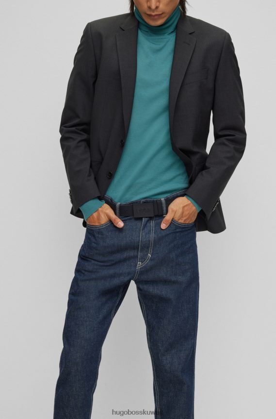 4TFNJN5088 أسود Hugo Boss حزام هوغو بإبزيم بلاك بلاك من الجلد الإيطالي