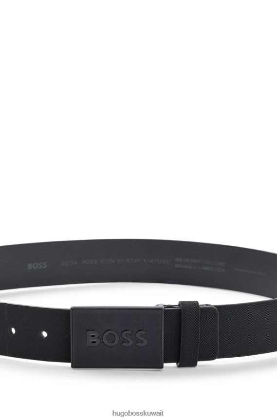 4TFNJN5088 أسود Hugo Boss حزام هوغو بإبزيم بلاك بلاك من الجلد الإيطالي