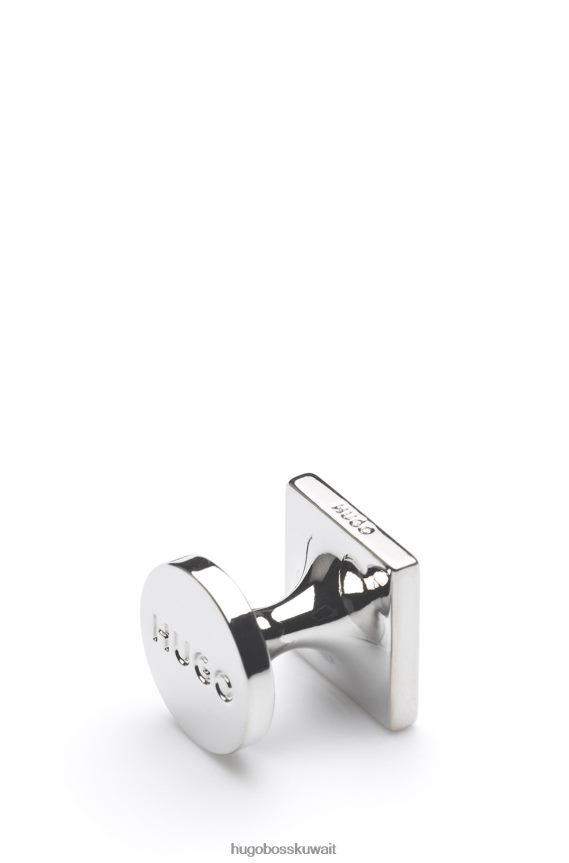 4TFNJN5095 أسود Hugo Boss أزرار أكمام مربعة باللون الأسود مع قلب من المينا الملون