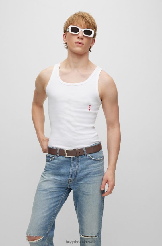 4TFNJN5111 بني غامق Hugo Boss حزام جلد هوغو مع مشبك دبوس الشعار بني داكن