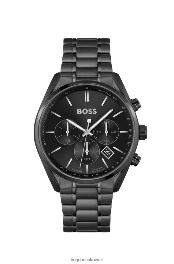 4TFNJN5116 حزمة مسبقة متنوعة Hugo Boss ساعة هوغو متنوعة مسبقة الصنع مطلية باللون الأسود مع سوار متصل