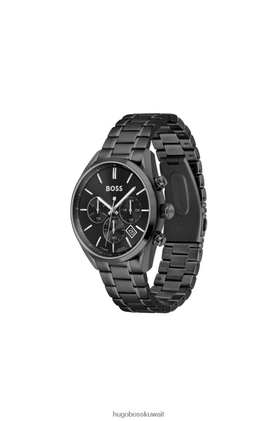 4TFNJN5116 حزمة مسبقة متنوعة Hugo Boss ساعة هوغو متنوعة مسبقة الصنع مطلية باللون الأسود مع سوار متصل