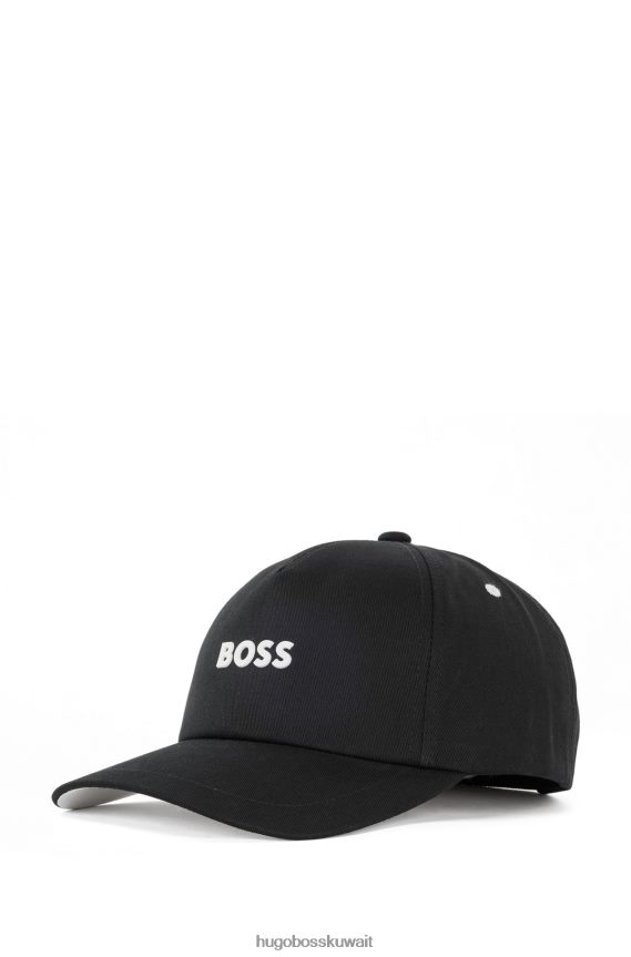 4TFNJN5122 أسود Hugo Boss قبعة هوغو من القطن الأسود مع الشعار