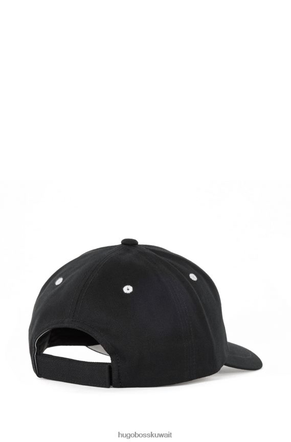 4TFNJN5122 أسود Hugo Boss قبعة هوغو من القطن الأسود مع الشعار