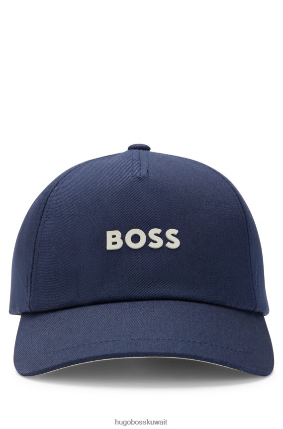 4TFNJN5123 أزرق غامق Hugo Boss قبعة هوغو من نسيج قطني طويل مع شعار باللون الأزرق الداكن