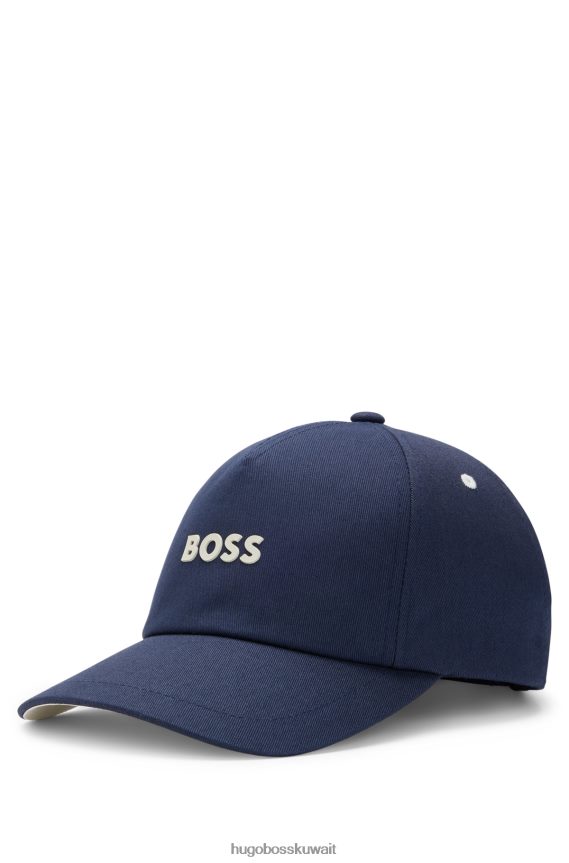 4TFNJN5123 أزرق غامق Hugo Boss قبعة هوغو من نسيج قطني طويل مع شعار باللون الأزرق الداكن