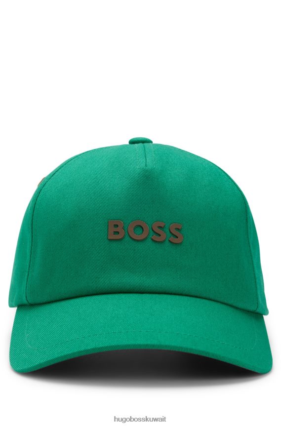 4TFNJN5126 أخضر Hugo Boss قبعة من نسيج قطني طويل مع شعار هوغو باللون الأخضر