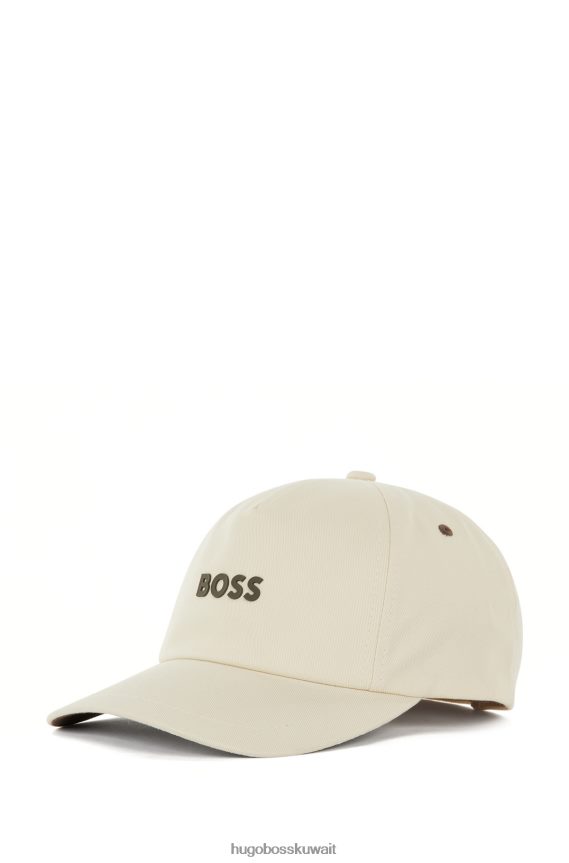 4TFNJN5128 البيج الفاتح Hugo Boss قبعة Hugo من نسيج قطني طويل باللون البيج الفاتح مع الشعار