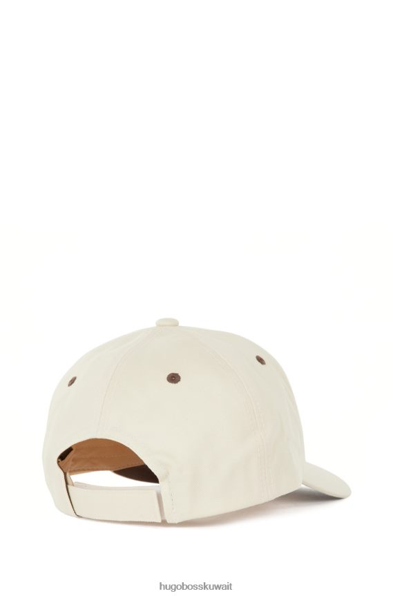 4TFNJN5128 البيج الفاتح Hugo Boss قبعة Hugo من نسيج قطني طويل باللون البيج الفاتح مع الشعار