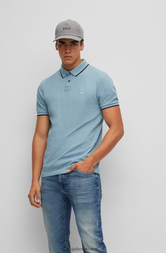 4TFNJN5129 رمادي فاتح Hugo Boss قبعة هوغو من نسيج قطني طويل مع شعار باللون الرمادي الفاتح