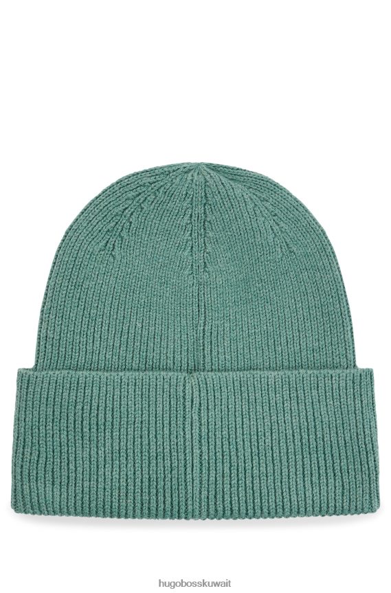4TFNJN5132 أخضر Hugo Boss قبعة صغيرة من مزيج القطن مع شعار مطرز ثلاثي الأبعاد باللون الأخضر