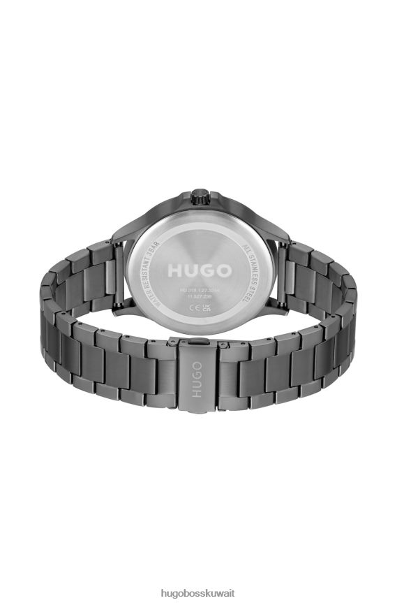 4TFNJN5144 حزمة مسبقة متنوعة Hugo Boss ساعة متنوعة ومتعددة الوظائف مطلية باللون الرمادي مع سوار هوغو