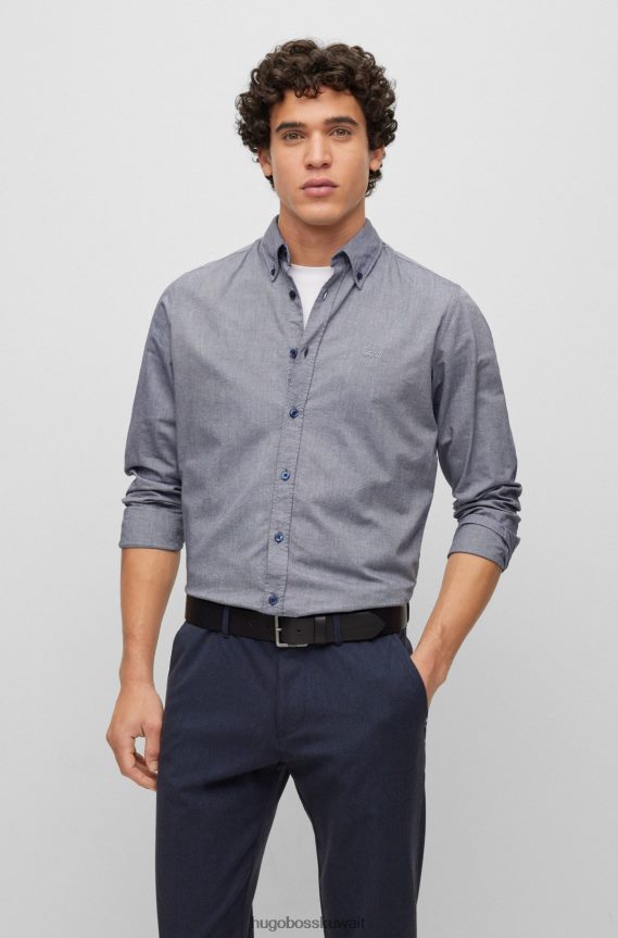 4TFNJN5148 أسود Hugo Boss حزام جلد هوغو مع مشبك شعار أسود