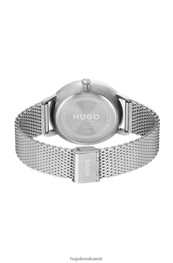 4TFNJN5149 حزمة مسبقة متنوعة Hugo Boss ساعة متعددة الوظائف بقرص زيتوني مع سوار شبكي متنوع مسبقًا