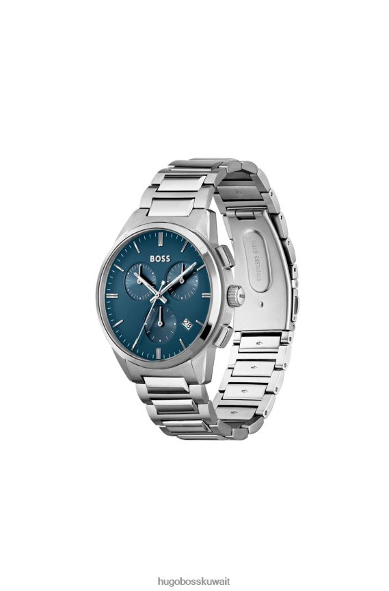 4TFNJN5151 حزمة مسبقة متنوعة Hugo Boss ساعة كرونوغراف بقرص أزرق غير لامع مع سوار على شكل حرف H من Hugo وحزمة مسبقة متنوعة