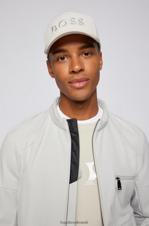 4TFNJN5159 البيج الفاتح Hugo Boss قبعة هوغو بيكيه © شبكية باللون البيج الفاتح مع شعار مطرز ثلاثي الأبعاد