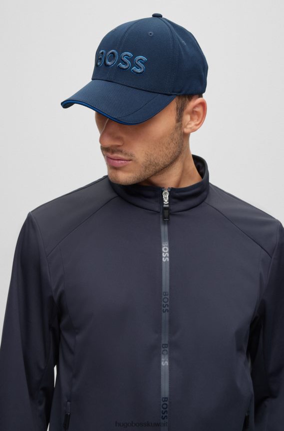 4TFNJN5160 أزرق غامق Hugo Boss هوغو بيكوا © قبعة شبكية مع شعار مطرز ثلاثي الأبعاد باللون الأزرق الداكن