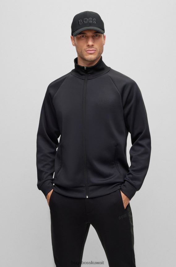 4TFNJN5162 أسود Hugo Boss قبعة بيكيه © شبكية سوداء مع شعار هوغو مطرز ثلاثي الأبعاد