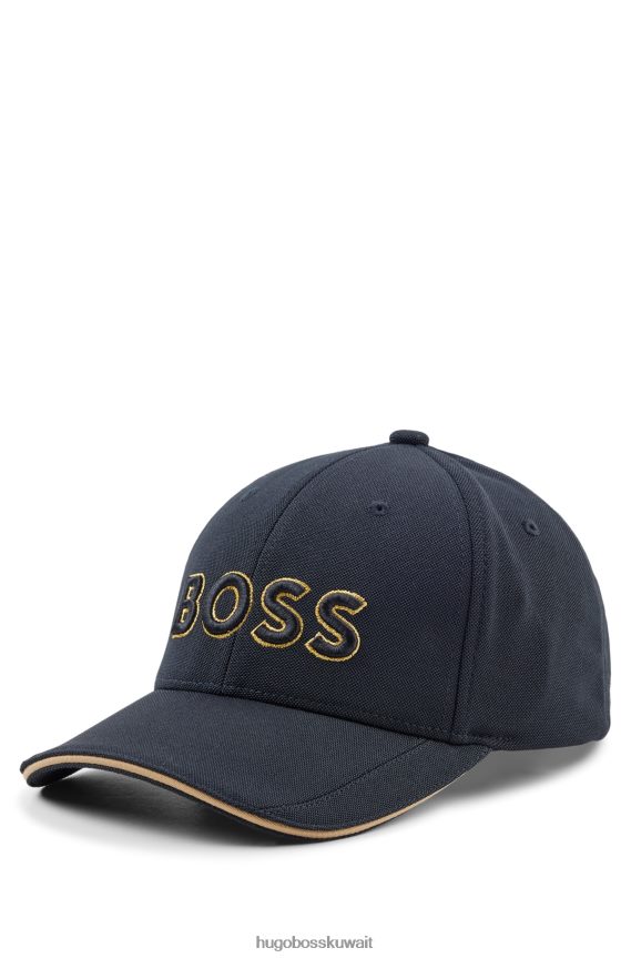 4TFNJN5163 أزرق غامق Hugo Boss قبعة بيكيه © شبكية مع شعار مطرز ثلاثي الأبعاد هوغو باللون الأزرق الداكن