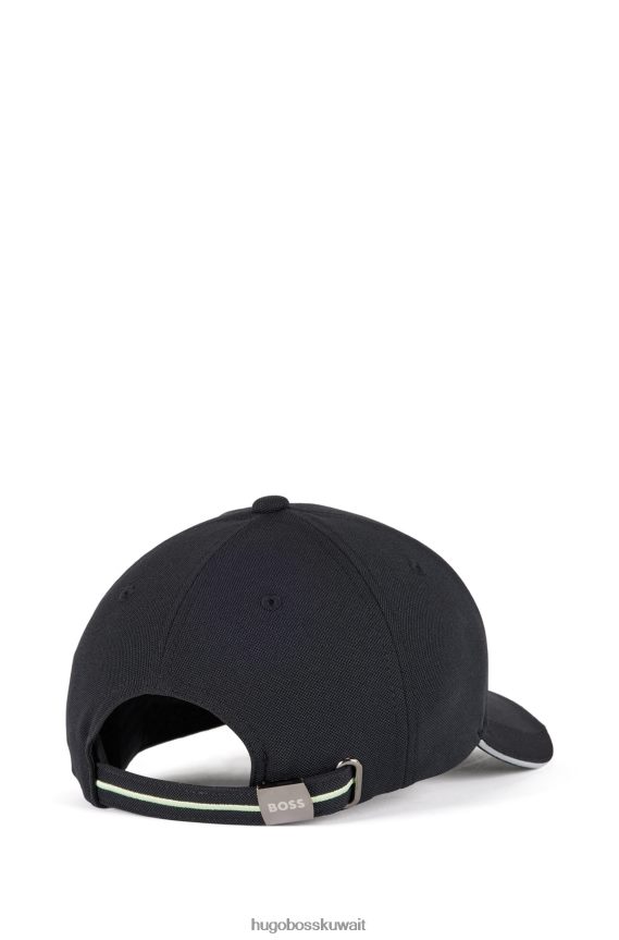 4TFNJN5165 أسود Hugo Boss قبعة هوغو بيكيه © شبكية سوداء مع شعار مطرز ثلاثي الأبعاد