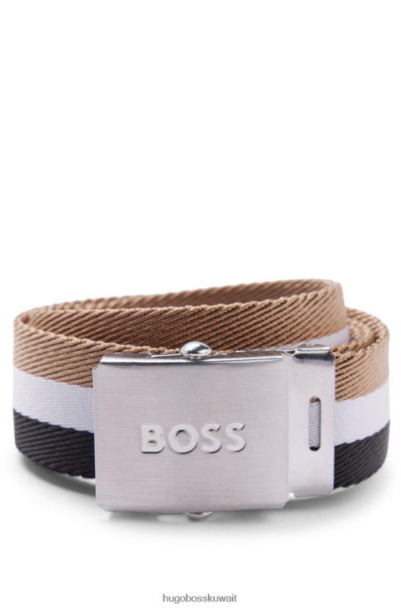 4TFNJN5179 منقوشة Hugo Boss حزام بنقشة Hugo مع إبزيم بشعار الماركة