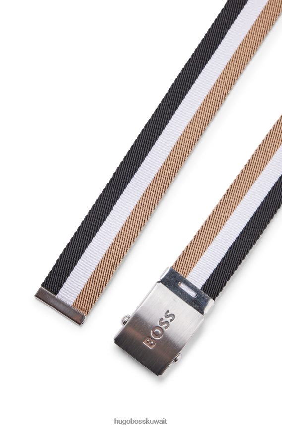 4TFNJN5179 منقوشة Hugo Boss حزام بنقشة Hugo مع إبزيم بشعار الماركة