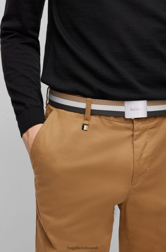 4TFNJN5179 منقوشة Hugo Boss حزام بنقشة Hugo مع إبزيم بشعار الماركة