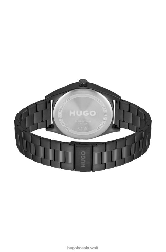 4TFNJN5182 حزمة مسبقة متنوعة Hugo Boss ساعة متنوعة مطلية باللون الأسود مع مينا أسود مزخرف