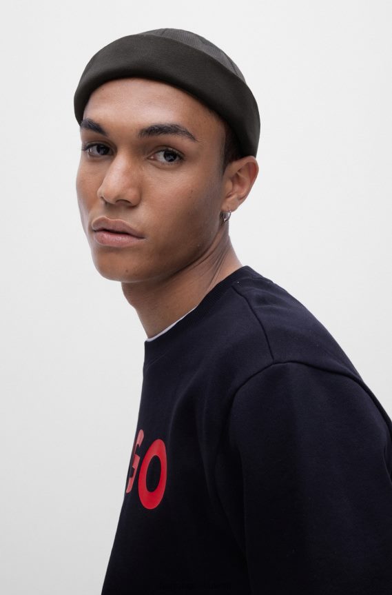 4TFNJN5183 أسود Hugo Boss قبعة دوكر من قطن تيري الفرنسي هوغو باللون الأسود