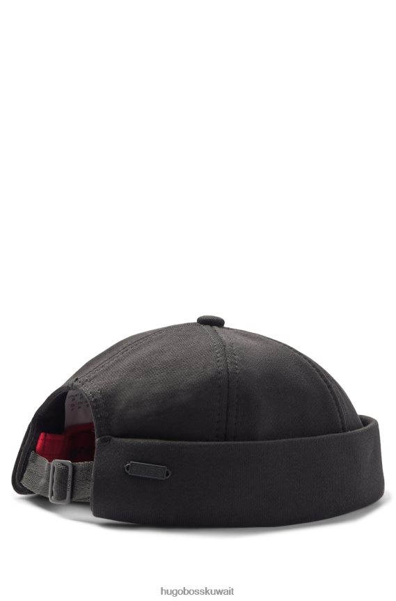 4TFNJN5183 أسود Hugo Boss قبعة دوكر من قطن تيري الفرنسي هوغو باللون الأسود