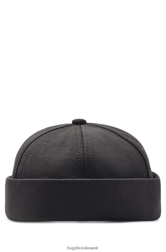 4TFNJN5183 أسود Hugo Boss قبعة دوكر من قطن تيري الفرنسي هوغو باللون الأسود