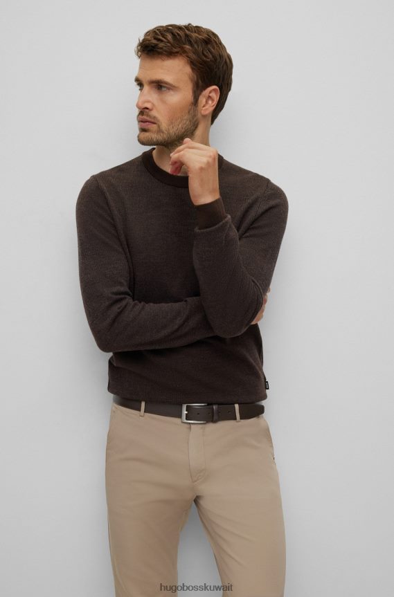 4TFNJN5196 بني غامق Hugo Boss حزام هوغو من جلد نابا باللون البني الداكن مع مشبك دبوس