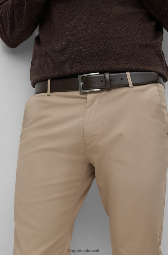 4TFNJN5196 بني غامق Hugo Boss حزام هوغو من جلد نابا باللون البني الداكن مع مشبك دبوس