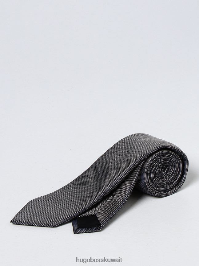 4TFNJN519 رمادي فاتح/رمادي غامق Hugo Boss ربطة عنق على شكل حرف H 50471398 باللون الرمادي الفاتح