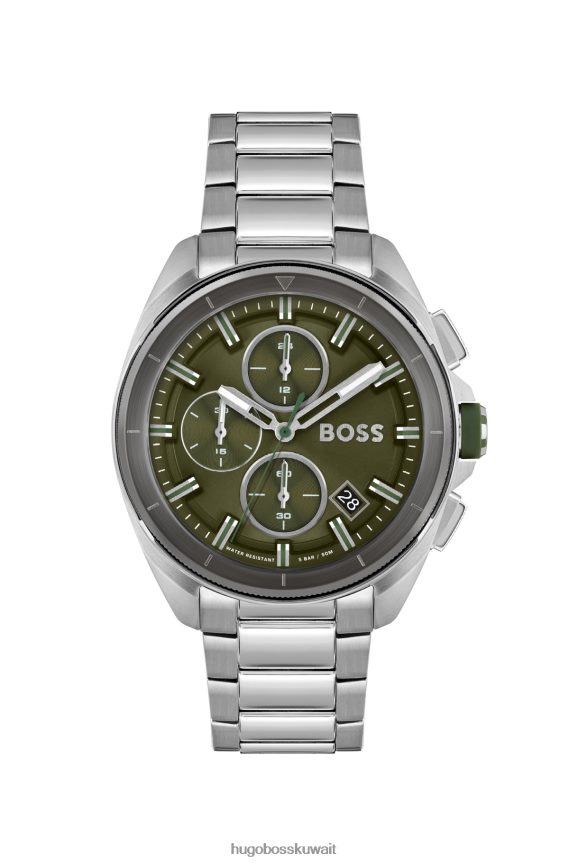 4TFNJN5200 حزمة مسبقة متنوعة Hugo Boss مجموعة متنوعة من ساعات الكرونوغراف ذات القرص الزيتوني مع سوار هوغو