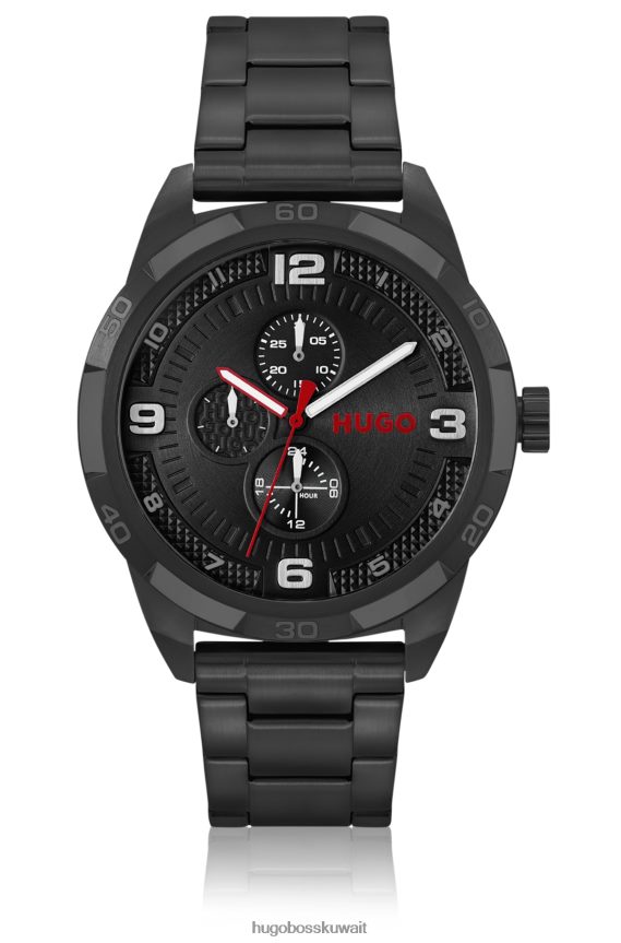 4TFNJN5202 حزمة مسبقة متنوعة Hugo Boss مجموعة متنوعة من ساعات هوغو المطلية باللون الأسود مع سوار متصل