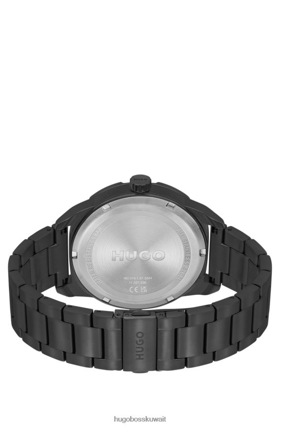4TFNJN5202 حزمة مسبقة متنوعة Hugo Boss مجموعة متنوعة من ساعات هوغو المطلية باللون الأسود مع سوار متصل