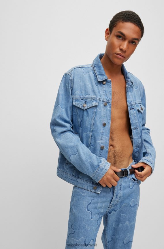 4TFNJN5207 أسود Hugo Boss حزام جلدي ذو وجهين مع أجزاء معدنية مصقولة بلون أسود هوغو