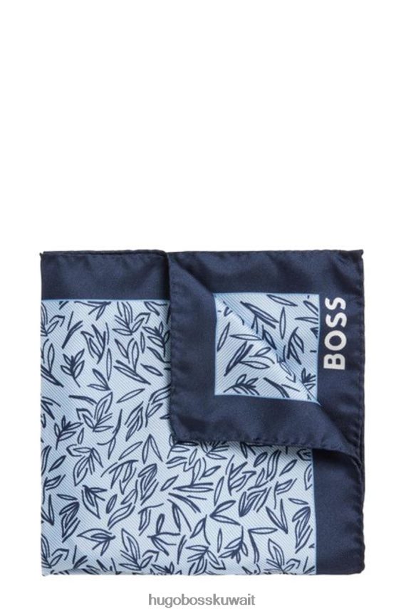 4TFNJN520 أزرق أبيض Hugo Boss جيب على شكل حرف H مربع 50471341 أزرق