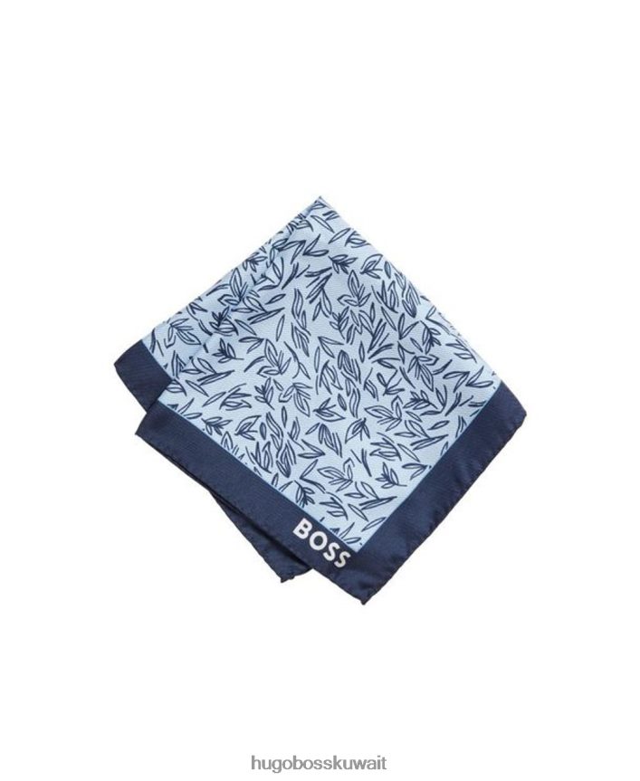 4TFNJN520 أزرق أبيض Hugo Boss جيب على شكل حرف H مربع 50471341 أزرق