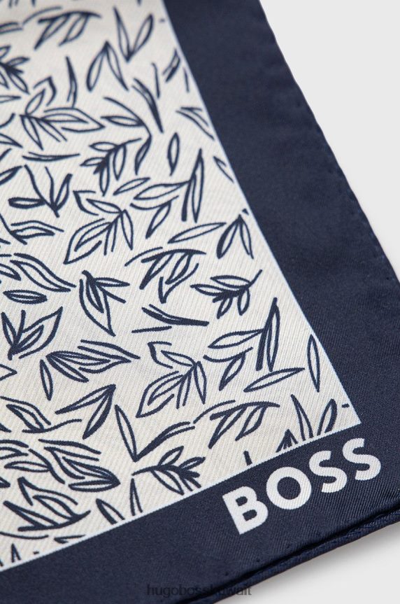 4TFNJN520 أزرق أبيض Hugo Boss جيب على شكل حرف H مربع 50471341 أزرق