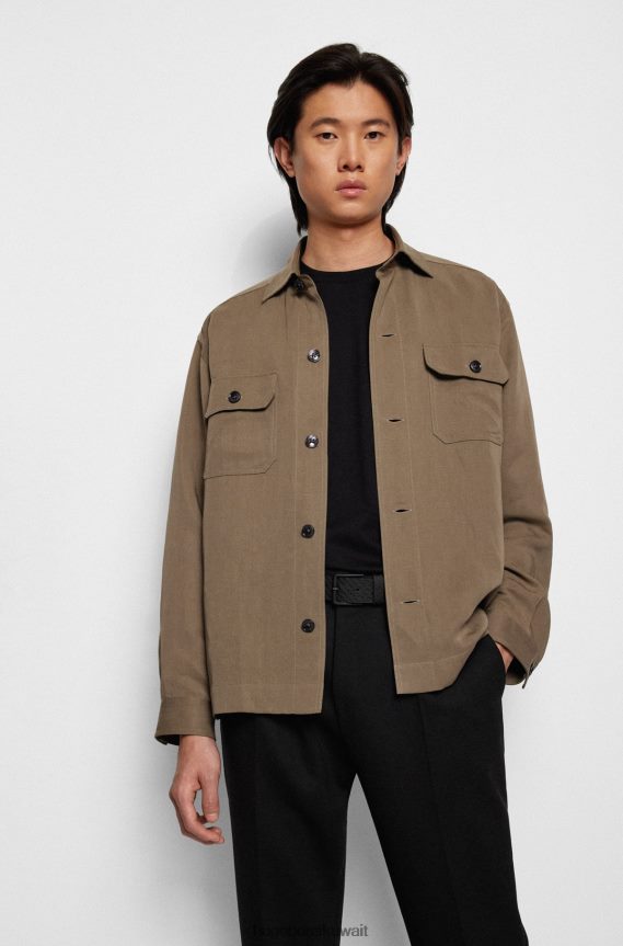 4TFNJN5239 أسود Hugo Boss حزام هوغو من الجلد المطاطي باللون الأسود مع طباعة حرف واحد فقط وإبزيم متناغم