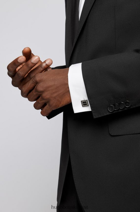 4TFNJN523 أسود Hugo Boss أزرار أكمام مربعة 50470679 أسود