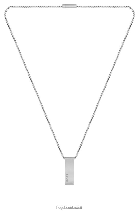 4TFNJN5252 حزمة مسبقة متنوعة Hugo Boss قلادة على شكل مربع من Hugo مع قلادة بشعار وشريط، عبوة متنوعة مسبقة الصنع