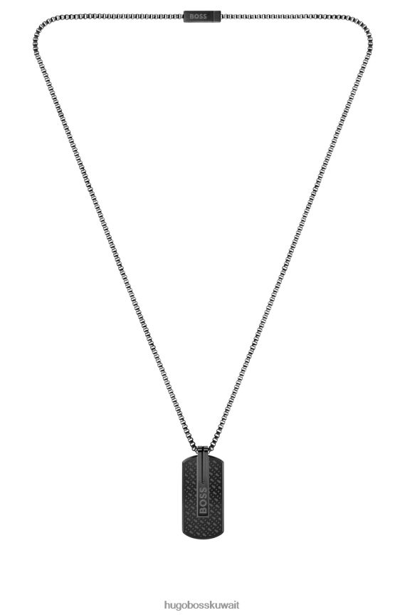 4TFNJN5260 حزمة مسبقة متنوعة Hugo Boss مجموعة متنوعة من القلادة على شكل سلسلة مربعة مع قلادة هوغو ذات الشعار القابل للعكس