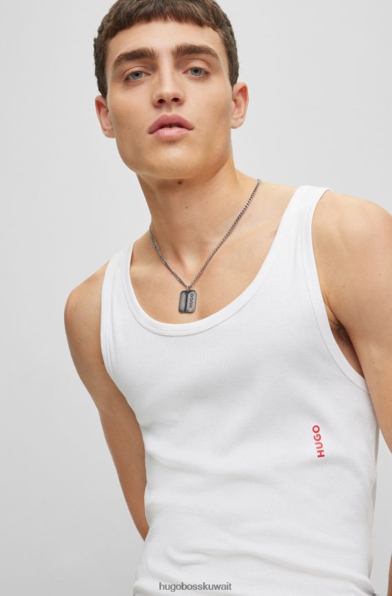 4TFNJN5262 فضة Hugo Boss قلادة من سلسلة هوغو فضية اللون مع قلادة بشعار علامة الكلب بلونين