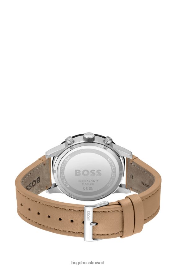 4TFNJN5285 حزمة مسبقة متنوعة Hugo Boss ساعة هوغو كرونوغراف متنوعة مسبقة التعبئة مع حزام جلدي مثقوب