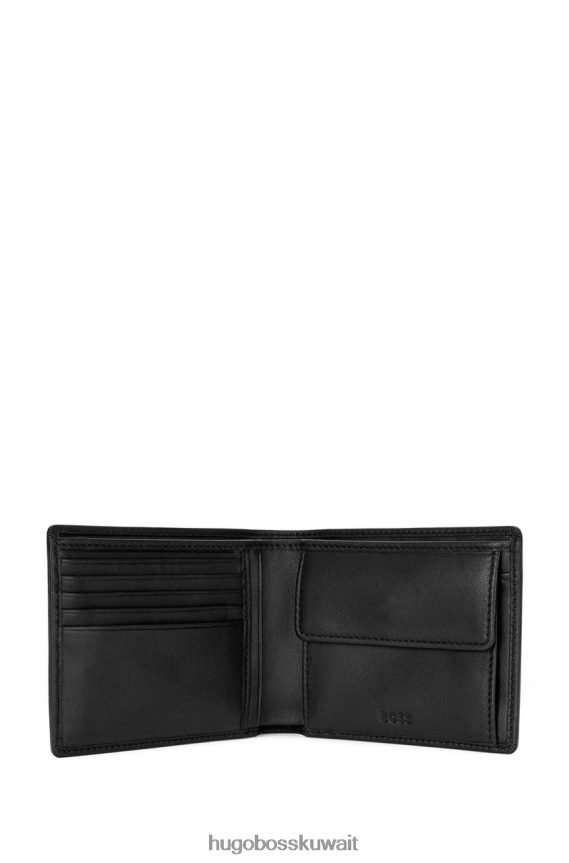4TFNJN528 أسود/بني غامق Hugo Boss محفظة النقود المعدنية Asolo 50470459 باللون الأسود