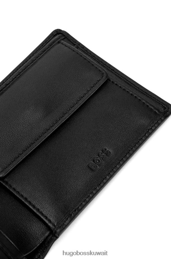 4TFNJN528 أسود/بني غامق Hugo Boss محفظة النقود المعدنية Asolo 50470459 باللون الأسود