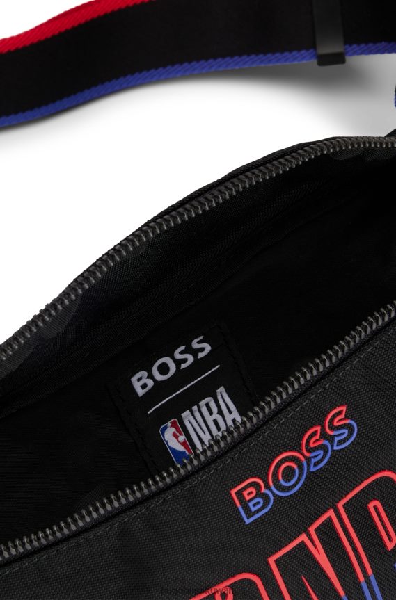 4TFNJN5300 أسود Hugo Boss & حقيبة حزام من مادة معاد تدويرها من الرابطة الوطنية لكرة السلة